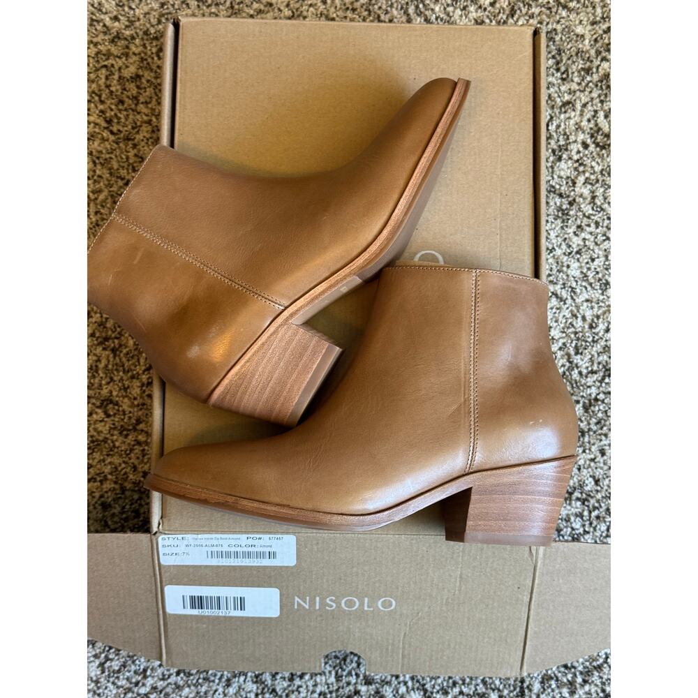 Nisolo Marisa Inside Zip Boot Almond Leather Size 7.5
